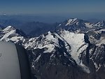 Flug über die Anden bei Santiago de Chile