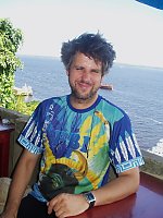 Christoph Schlingensief am Rio Negro bei Manaus 2007