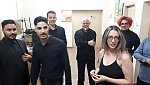 Pianistin, Sänger und Pianist/Organist vor dem Konzert